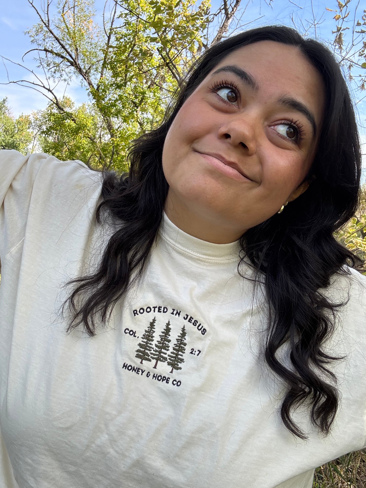Rooted In Jesus Embroidered Tee