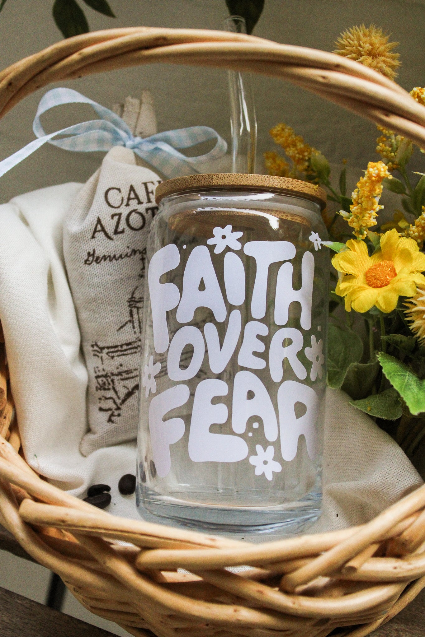Faith over Fear Iced Coffee Cup