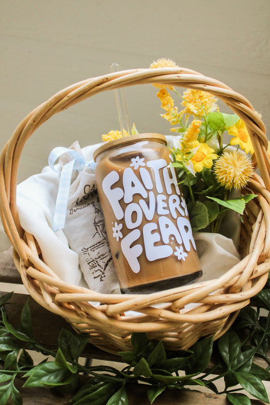 Faith over Fear Iced Coffee Cup