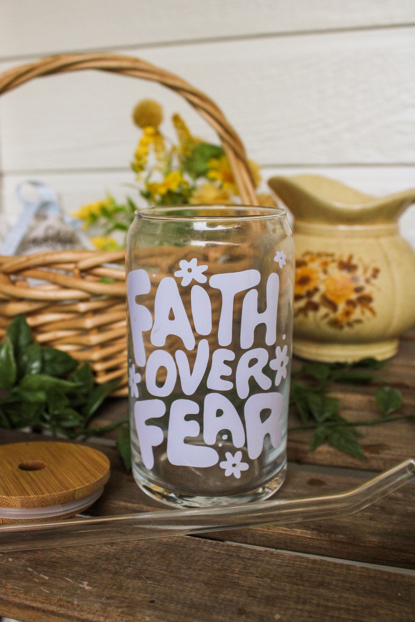 Faith over Fear Iced Coffee Cup