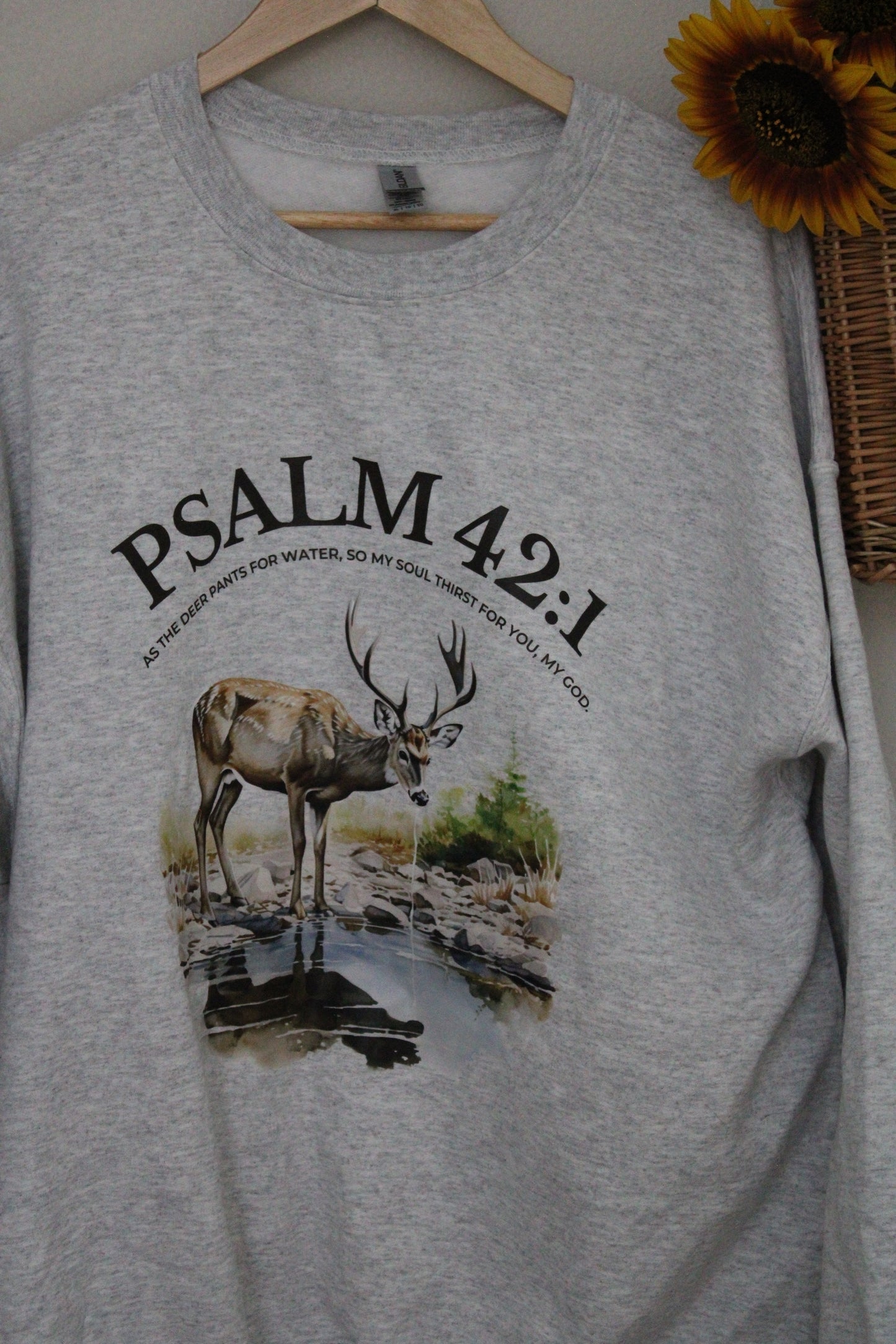 Vintage Deer Sweatshirt - Psalm 42:1