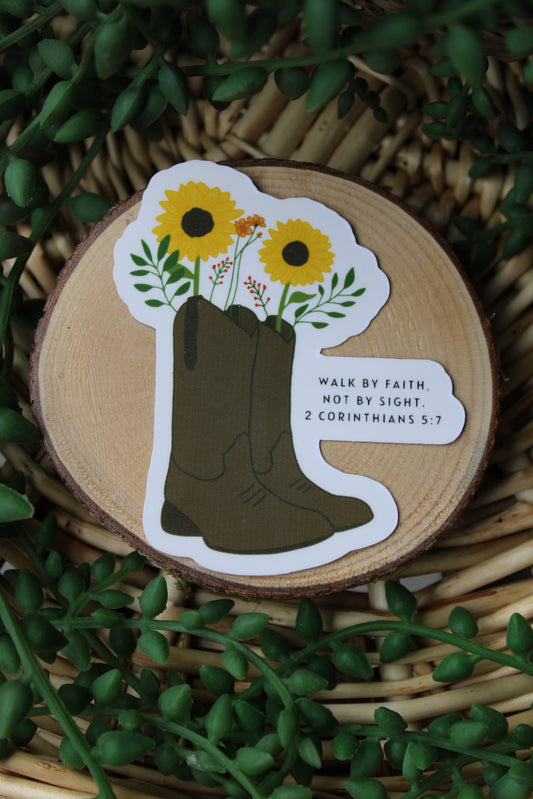 Cowgirl Boot Walk By Faith sticker
