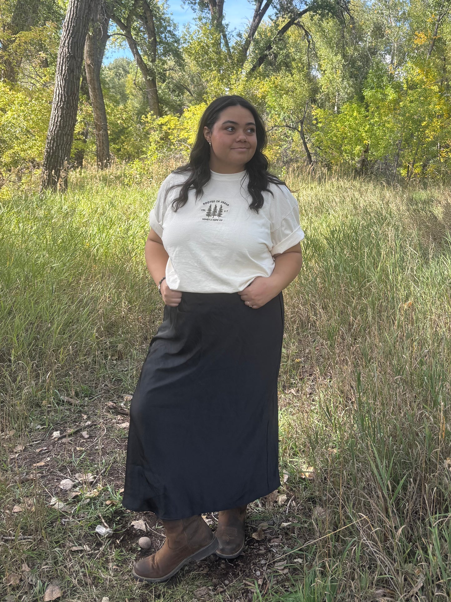 Rooted In Jesus Embroidered Tee
