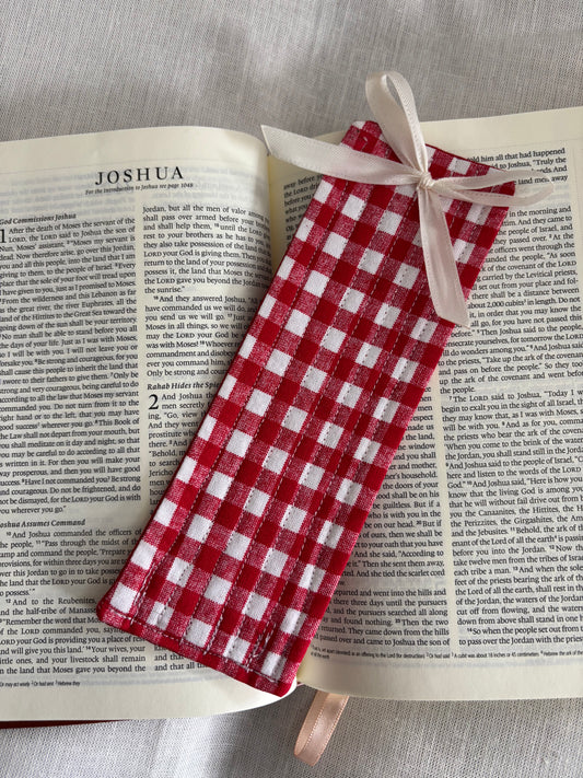 Red Gingham Quilted Bookmark