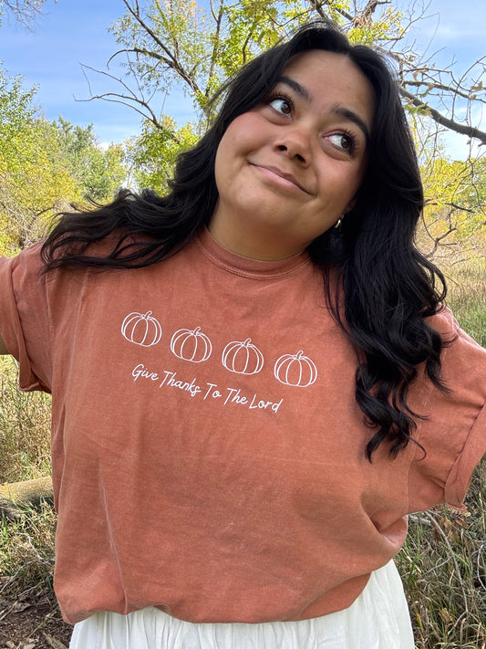 Give Thanks To The Lord Pumpkin Tee