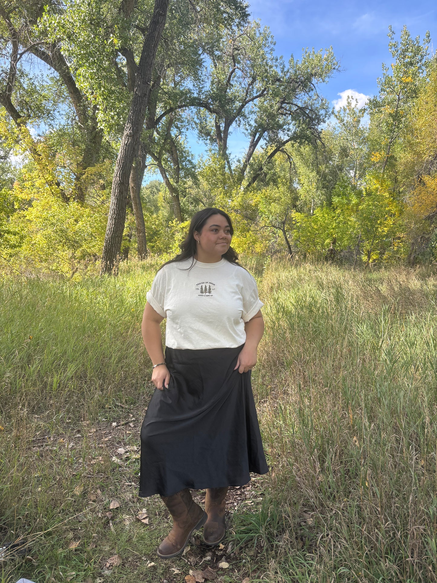 Rooted In Jesus Embroidered Tee