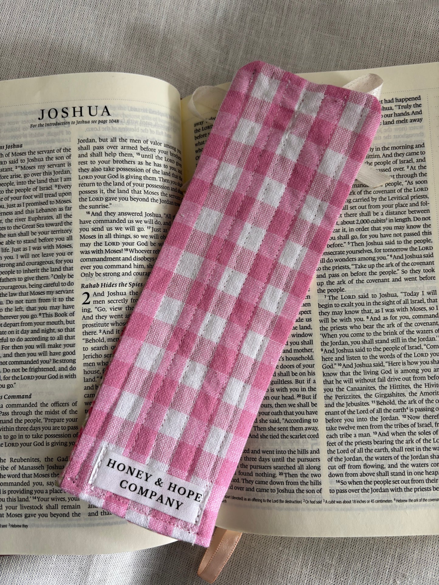 Pink Floral Quilted Bookmark