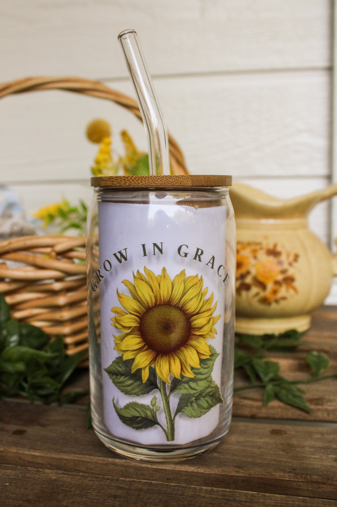 Grow In Grace Glass Cup