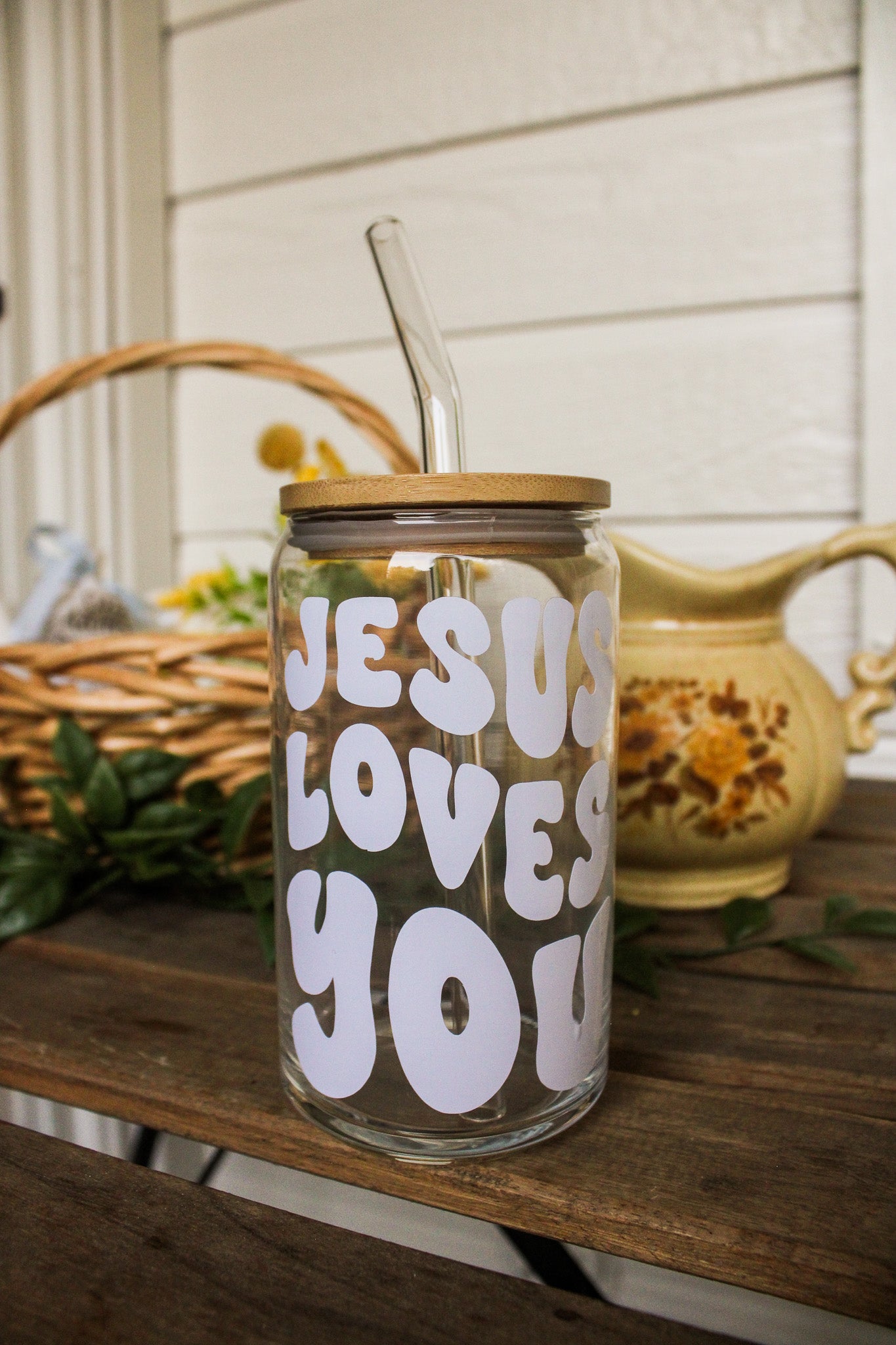 Jesus Loves You Glass Cup