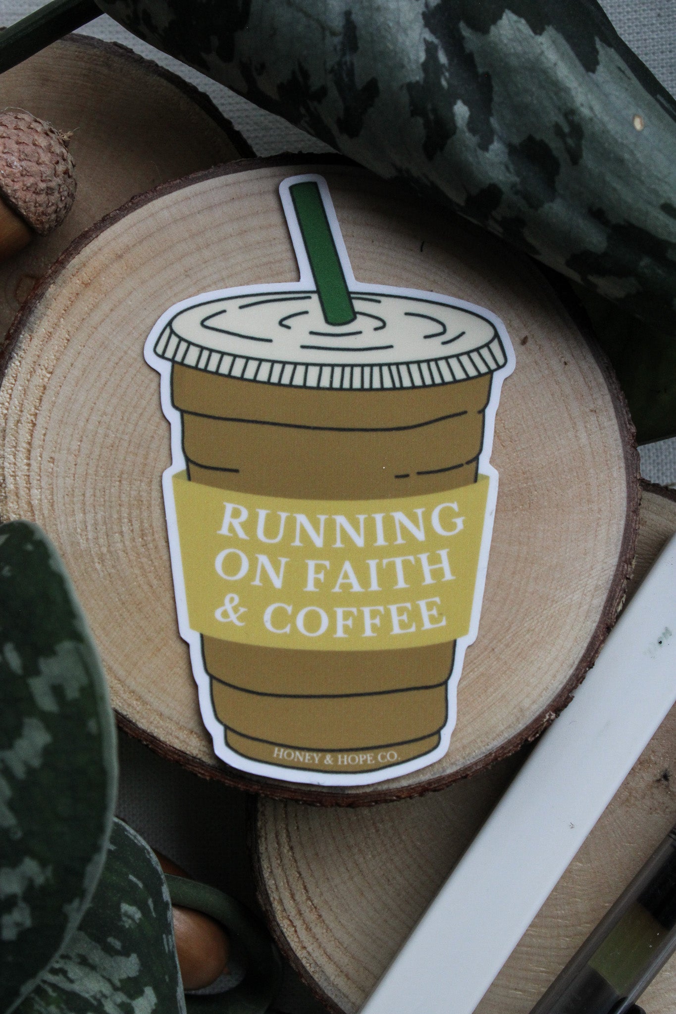 Running On Faith & Iced Coffee Sticker