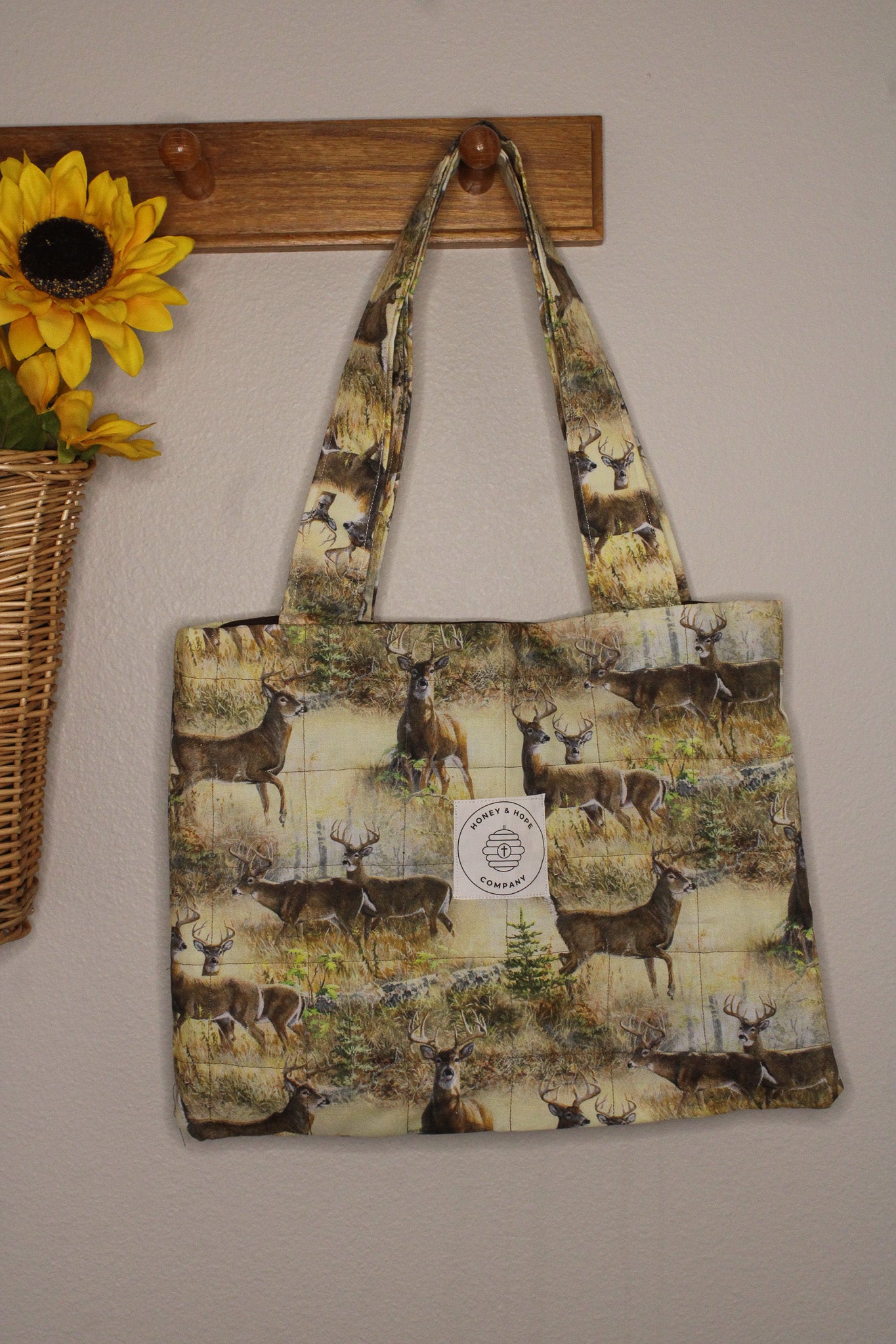 Vintage Deer Bible Tote