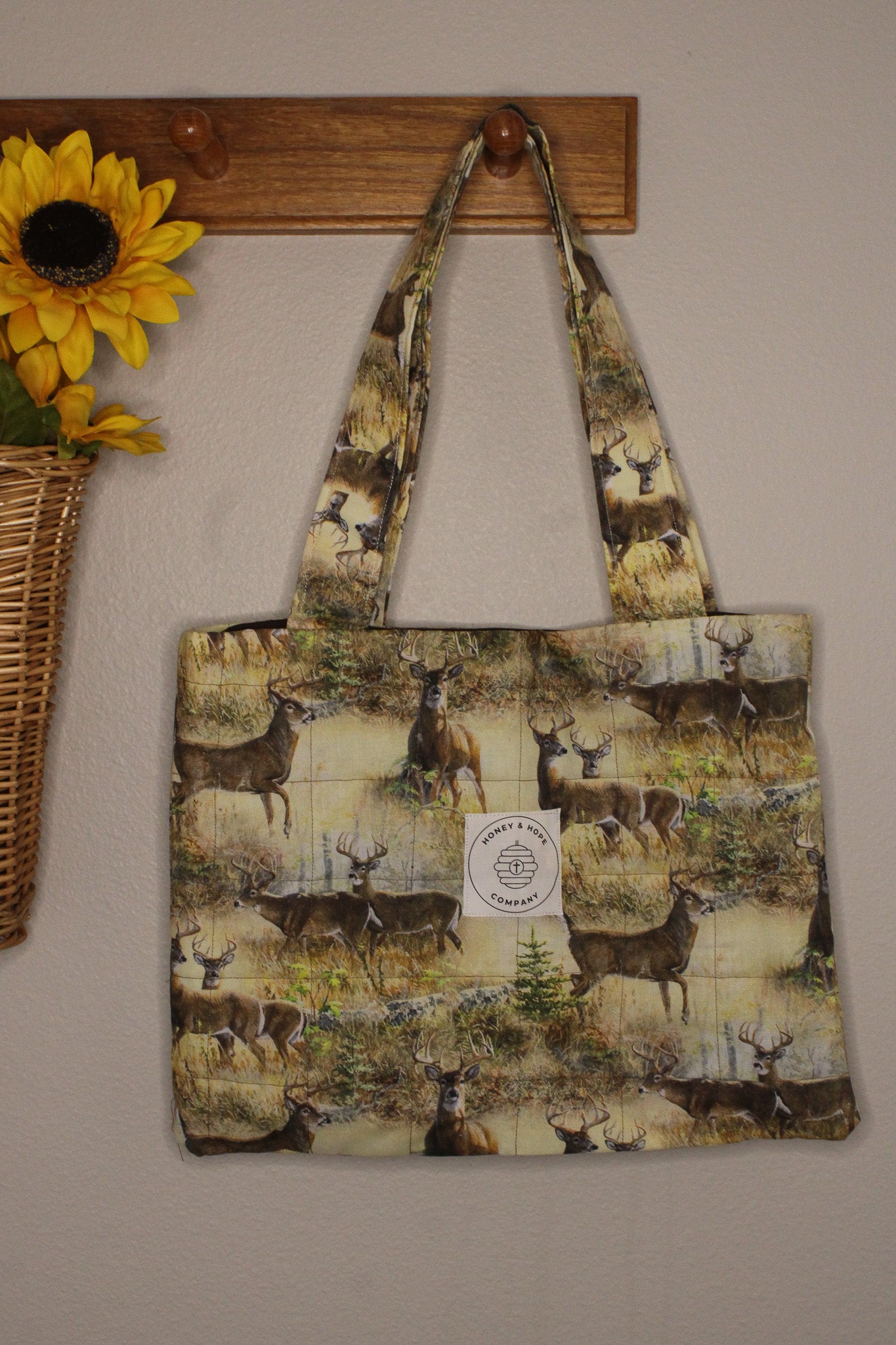 Vintage Deer Bible Tote