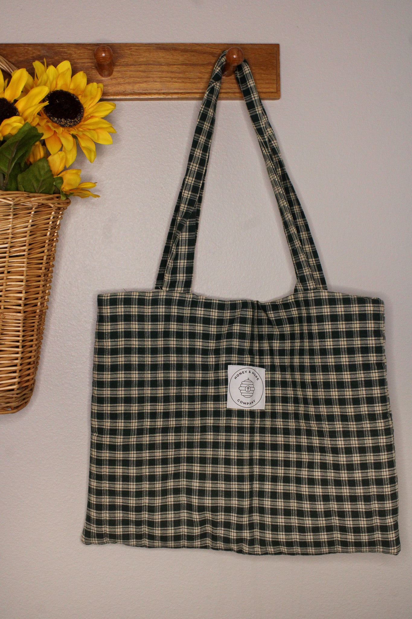 Green Plaid Bible Tote