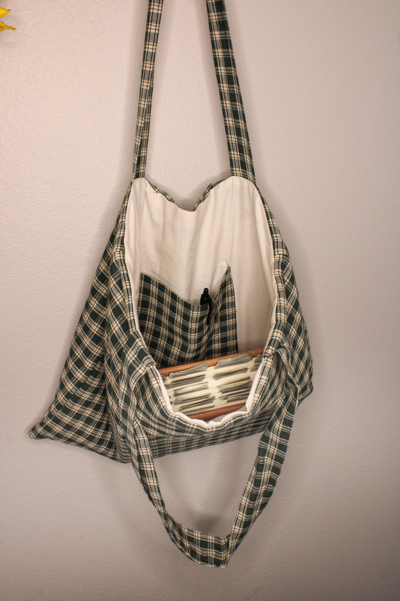 Green Plaid Bible Tote