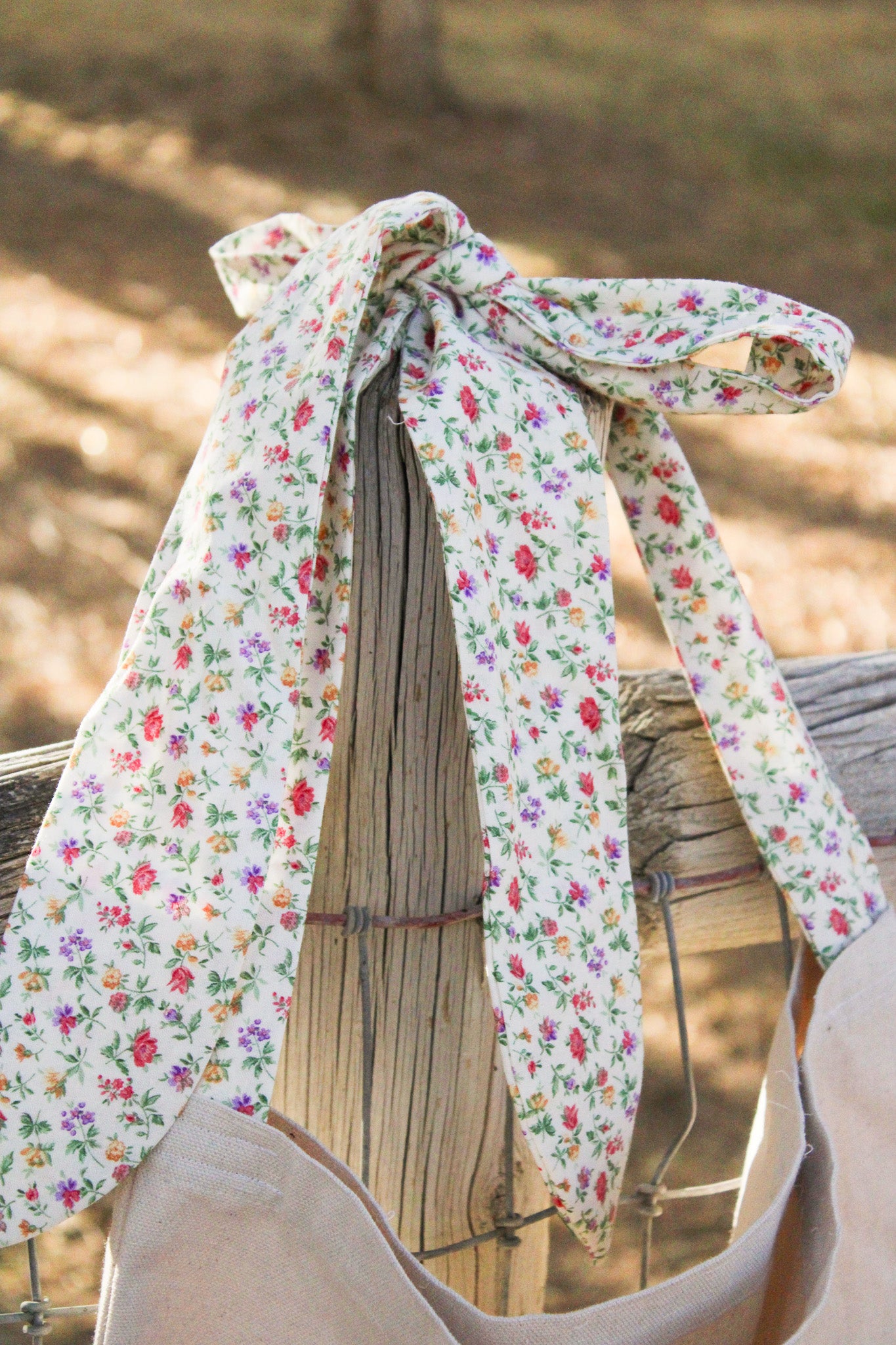 Floral Cross Canvas Tote Bag