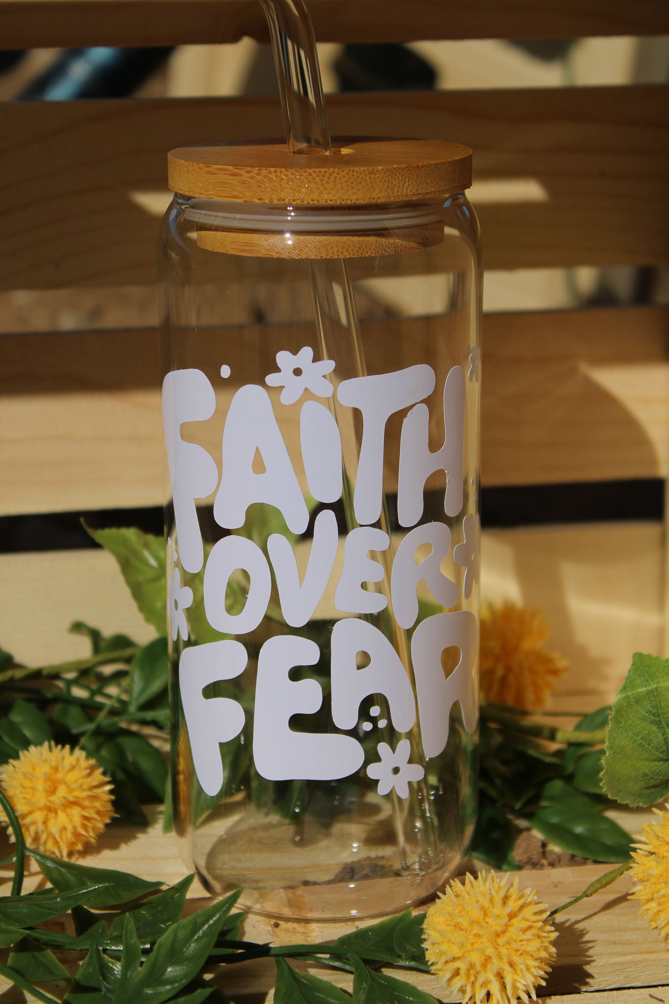 Faith over Fear Iced Coffee Cup